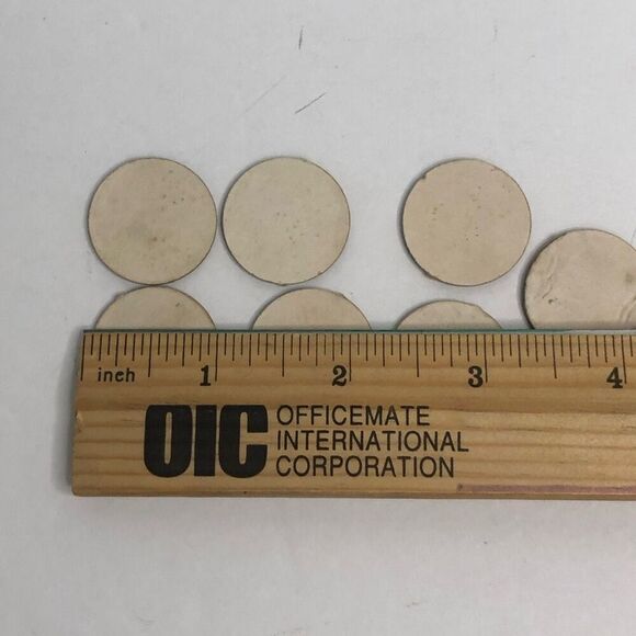 vintage wheel of fortune game free spin cardboard tokens 7 total 1 damaged - Picture 7 of 7